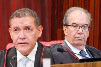 O presidente do TSE, ministro Kassio Nunes Marques, e o corregedor-geral da Justiça Eleitoral, Ricardo Villas Bôas Cueva
