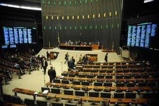 <p>Plenário da Câmara dos Deputados ficou vazio durante sessão extraordinária, convocada para analisar a MP dos Portos</p>