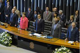 <p>Barbosa participou, ao lado da presidente Dilma,  da sessão solene para comemorar os 25 anos da Constituição</p>