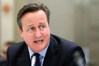 Premiê britânico David Cameron durante evento em Bruxelas. 18/12/2014.