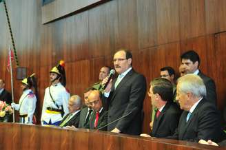 Sartori durante a posse na Assembleia Legislativa do RS