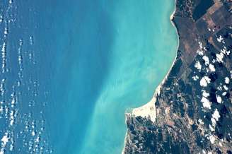 Astronauta posta foto do rio Jaguaribe, que corta o Estado do Ceará, vista do espaço