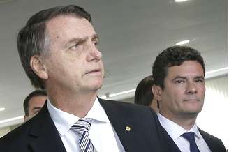 Presidente Jair Bolsonaro e o ministro Sérgio Moro em Brasília (07/11/2018)