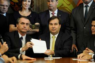 Presidente Jair Bolsonaro entrega texto de reforma da previdência para presidente da Câmara dos Deputados, Rodrigo Maia 
20/02/2019
Luis Macedo