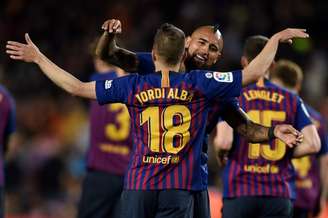 Jordi Alba marcou o gol da nova vitória do Barcelona no Campeonato Espanhol (Foto: AFP)