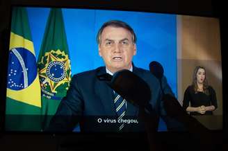 Jair Bolsonaro, durante o seu pronunciamento em rede nacional de rádio e TV, nesta terça-feira, 31