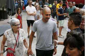 Pep Guardiola e sua mãe Dolors Sala Carrió