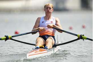 O holandês Finn Florijn durante prova eliminatória dos Jogos Olímpicos de Tóquio