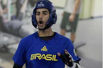 Netinho durante luta do Taekwondo neste domingo no Japão Reprodução Twitter/@timebrasil