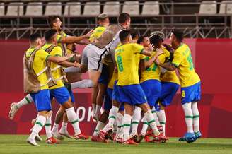 Jogadores do Brasil comemoram classificação para a final 