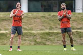 Filipe Luís e Gabigol devem ser titulares do Flamengo diante do Cuiabá (Foto: Marcelo Cortes/Flamengo)