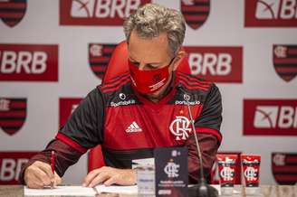 Rodolfo Landim foi reeleito para ser presidente no próximo triênio (Foto: Marcelo Cortes / Flamengo)