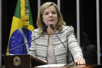 A presidente nacional do (PT) Gleisi Hoffmann.