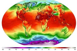 Temperatura global no dia 3 de julho de 2023 