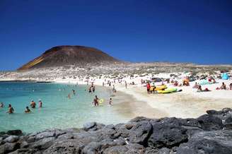 Playa La Francesa, na Isla La Graciosa, em Lanzarote 