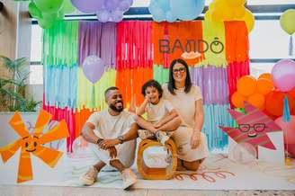 Jorge Nery, Stéphanie Correia e o filho Theo.