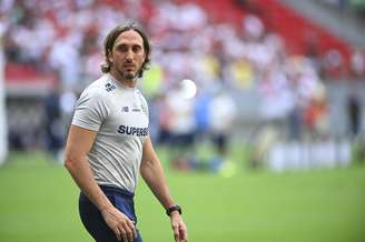 Luis Zubeldía, Técnico do São Paulo. Neste Domingo, 29, na 28ª rodada do Brasileirão com jogo entre São Paulo e Corinthians na Arena BRB Mané Garrincha em Brasília.