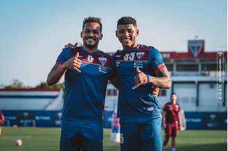 Bruno Pacheco e Hércules em treino do Fortaleza. 