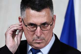 Chanceler israelense Gideon Saar em Roma no dia 14 de janeiro de 2025