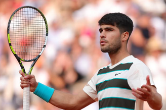 Alcaraz durante a disputa da final de Roland Garros