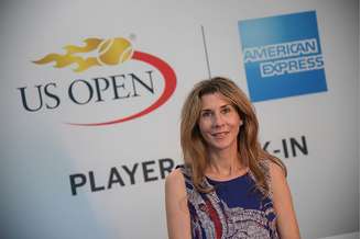 Monica Seles surpreende os fãs na American Express Pro Walk, no US Open de 2016, no USTA Billie Jean King National Tennis Center, em 29 de agosto de 2016, na cidade de Nova York.