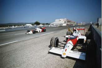 Ayrton Senna após abandonar o GP da França de 1989