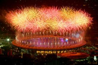 Cerimônia de abertura dos Jogos Pan-Americanos Rio 2007, no estádio do Maracanã, na zona norte do Rio de Janeiro.