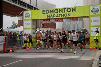 Largada da Maratona de Edmonton Foto: Servus Edmonton Marathon