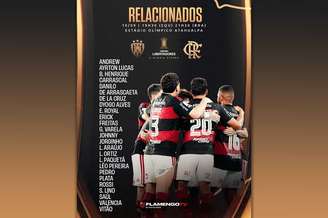 Relacionados do Flamengo para o jogo contra o Independiente Del Valle –
