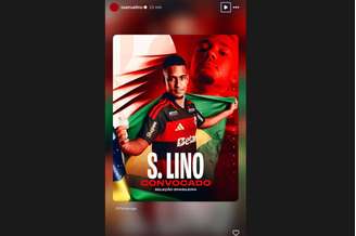 Lino postou sobre sua convocação em story no Instagram –