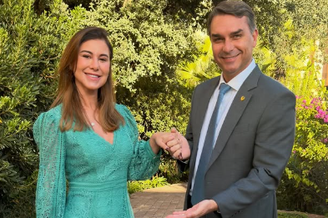 Fernanda e Flávio Bolsonaro