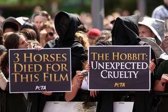 Protestos contra a morte de animais marcaram a première de 'O Hobbit: Uma Jornada Inesperada', na Nova Zelândia