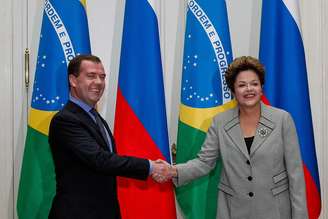 Em Moscou, Dilma encontrou-se com o primeiro-ministro russo, Dmitry Medvedev, em uma reunião na Casa de Recepções do Governo