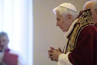 <p>Papa Bento XVI é visto durante um consitório no Vaticano</p>