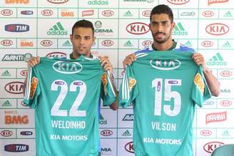 <p>Weldinho (à esquerda) chegou ao Palmeiras no início da temporada</p>