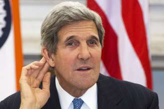 <p>O secretário de Estado americano, Jonh Kerry, em viagem recente à Índia</p>