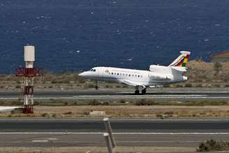 <p>Avião do presidente boliviano, Evo Morales, pousa em Grã Canária</p>