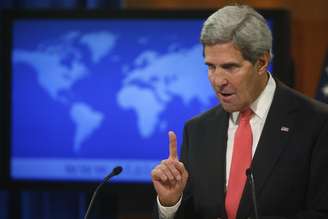 Kerry discursou hoje no Departamento de Estado