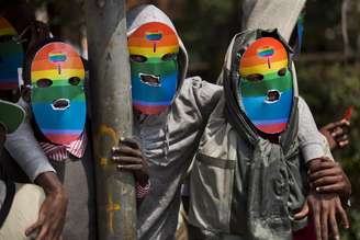 <p>Gays e lésbicas do Quênia fizeram manifestação em solidariedade aos homossexuais da Uganda em 10 de fevereiro</p>