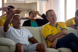 Romário e Eduardo Campos durante a partida da Seleção Brasileira pela segunda rodada da primeira fase da Copa do Mundo