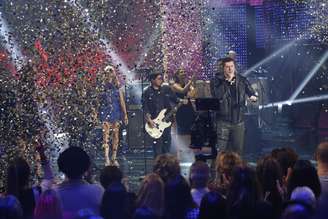 A final do programa SuperStar reuniu famosos no Projac, no Rio de Janeiro. Na foto, a banda Malta, vencedora da atração