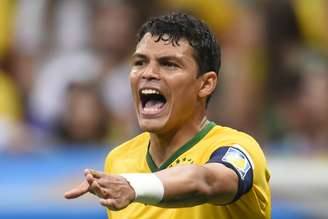 <p>Capitão brasileiro, Thiago Silva lamentou mais uma derrota brasileira</p>