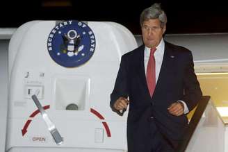 O secretário de Estado norte-americano, John Kerry, chega ao Cairo, no Egito, nesta segunda-feira. 21/07/2014