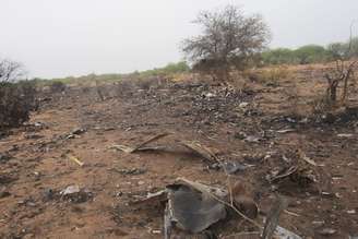 <p>Destroços do voo da Swiftair, em Mali</p>