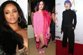 <p>Enquanto Rihanna dispensou o sutiã, Katy Perry ficou à vontade de chinelo e Rose MacGowan investiu no "look Playmobil"</p>