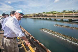 O governador Geraldo Alckmin anunciou obra para captação de água do córrego Guaratuba para o Sistema do Alto Tietê nesta terça