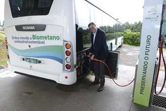 <p>Ônibus é movido a biometano</p>