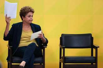 <p>Presidente Dilma Rousseff em evento no Palácio do Planalto durante evento no Palácio do Planalto</p>