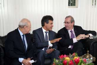 Beto Richa, governador do Paraná, recebe o presidente da Câmara do Deputados, Eduardo Cunha