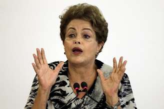 Presidente Dilma Rousseff durante evento em Brasília. 24/03/2015.
